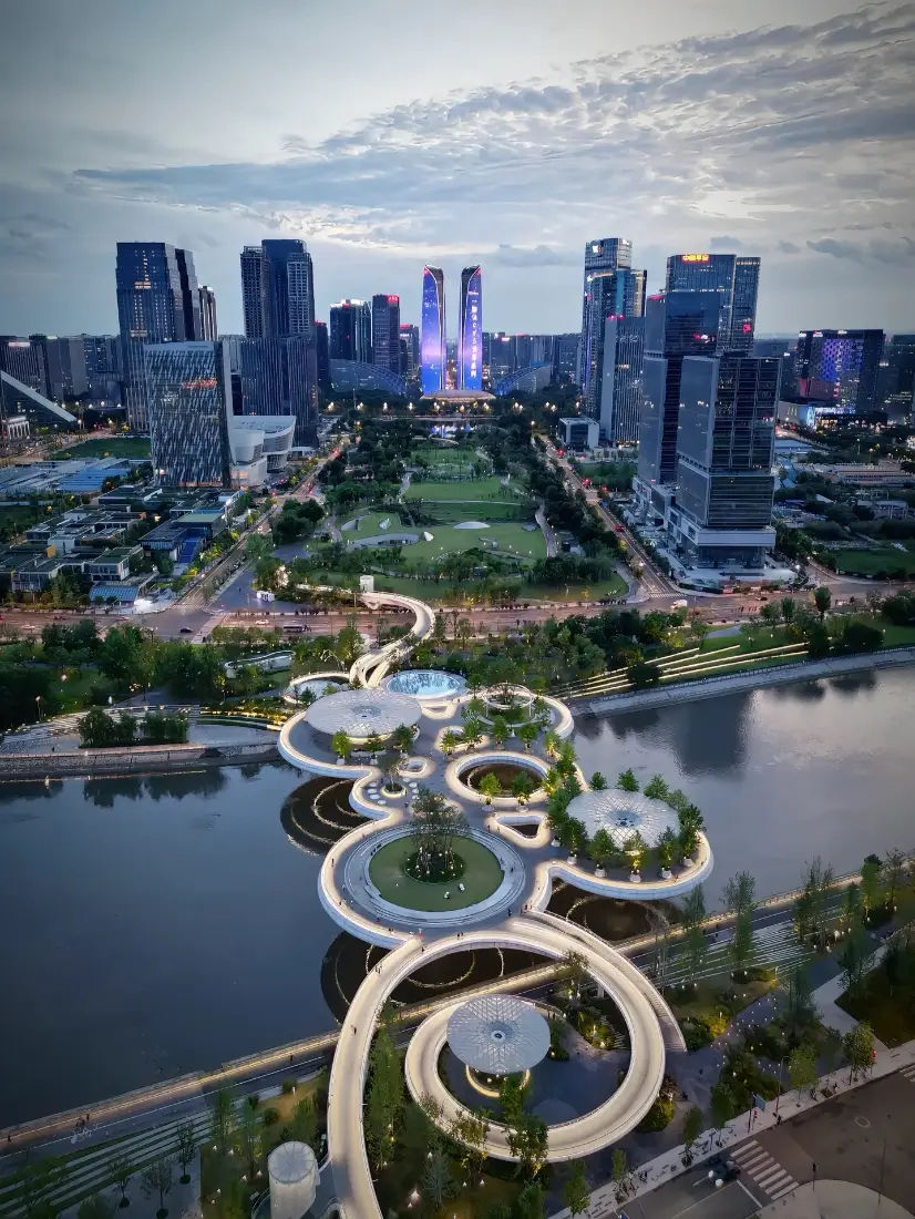 成都夜景手机壁纸｜成都城市背景图片 - 交子公园「哲风壁纸」