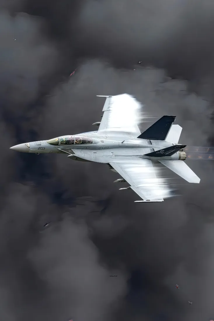 F18战斗机手机壁纸｜空中飞行背景图片 - 军事战机「哲风壁纸」