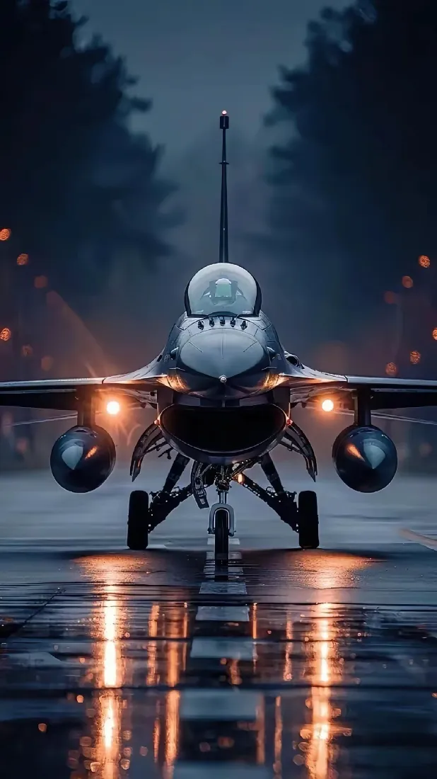 战斗机手机壁纸｜雨夜跑道背景图片 - 军事「哲风壁纸」