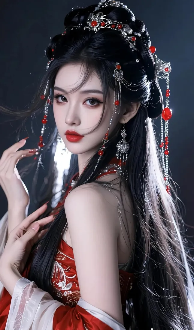 古风美女手机壁纸｜古典背景图片 - 红衣古装「哲风壁纸」