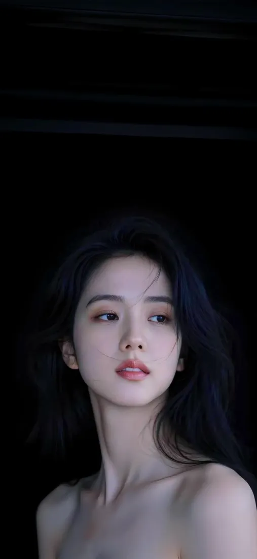 黑发美女手机壁纸｜暗黑背景图片 - 魅力「哲风壁纸」