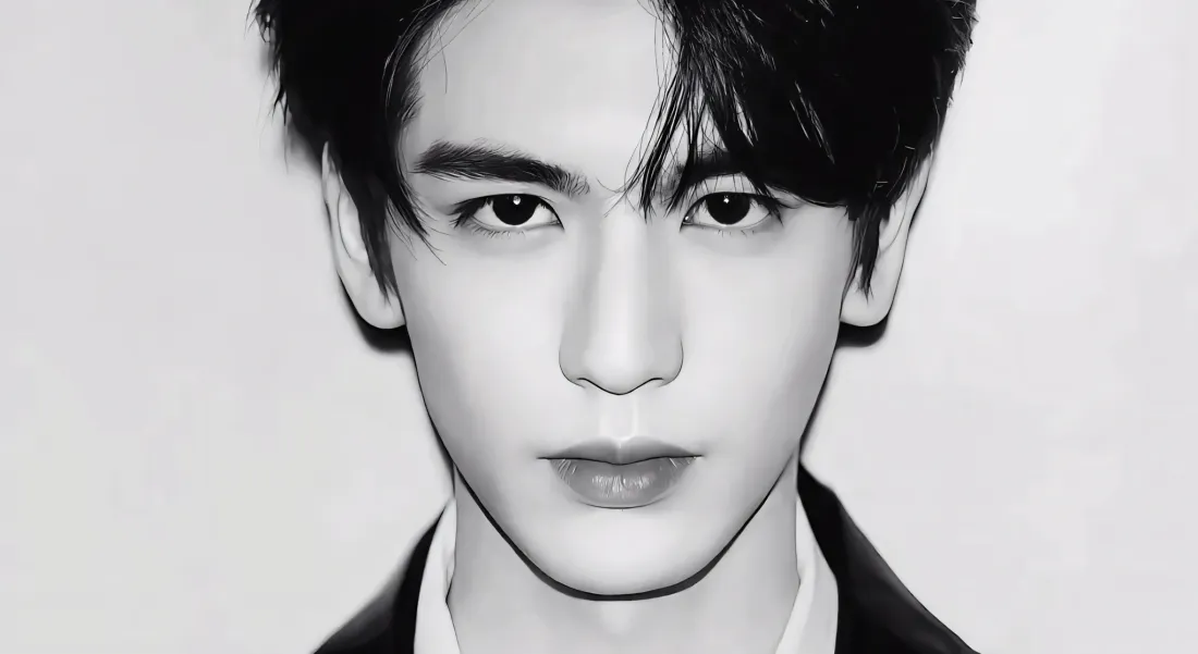 2k张凌赫壁纸｜简约背景图片 - 黑白证件照「哲风壁纸」