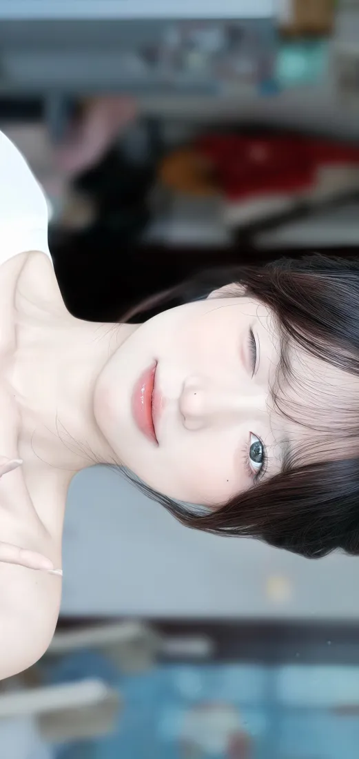 美女手机壁纸｜Ios背景图片 - 清新眨眼美女「哲风壁纸」