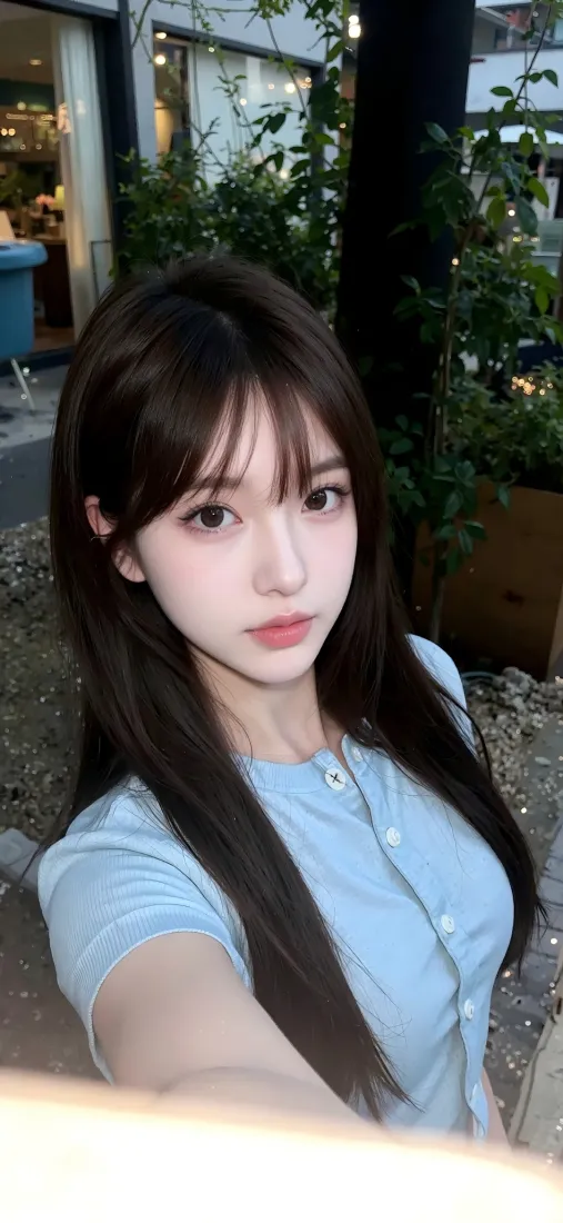 蓝衣美女手机壁纸｜户外背景图片 - Ios「哲风壁纸」