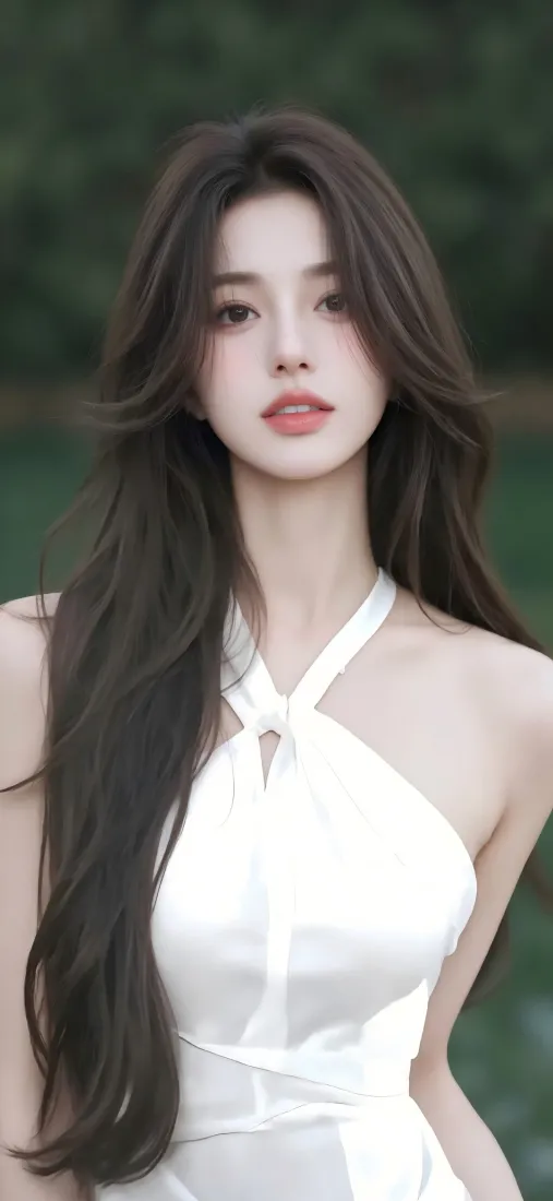 白衣美女手机壁纸｜自然背景图片 - 清新气质女神「哲风壁纸」