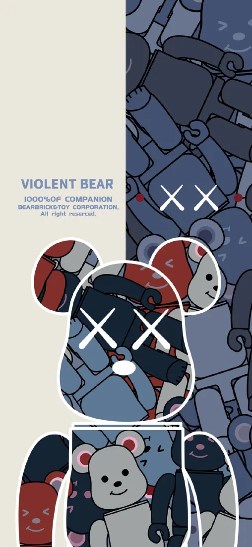 VIOLET BEAR手机壁纸｜卡通熊背景图片 - 潮流熊「哲风壁纸」
