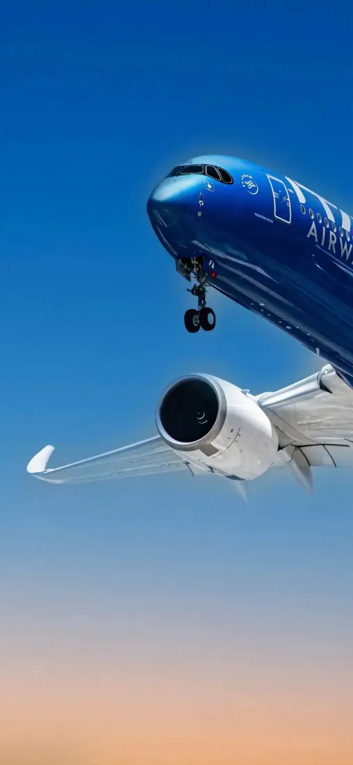 蓝色飞机手机壁纸｜蓝天背景图片 - 航空飞行「哲风壁纸」