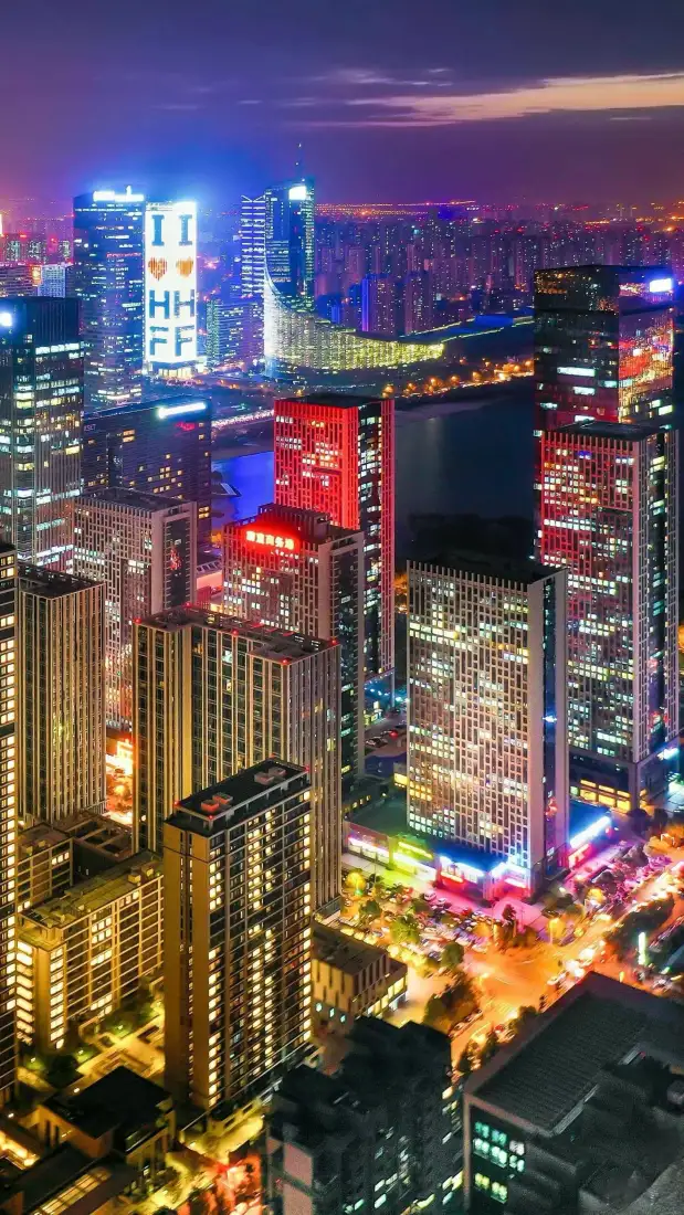 西安夜景手机壁纸｜西安城市背景图片 - 繁华都市「哲风壁纸」