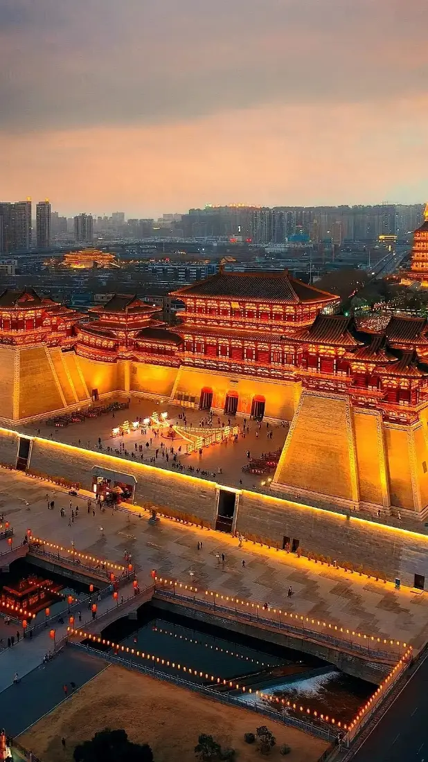 洛阳应天门手机壁纸｜洛阳夜景背景图片 - 古建筑景点「哲风壁纸」