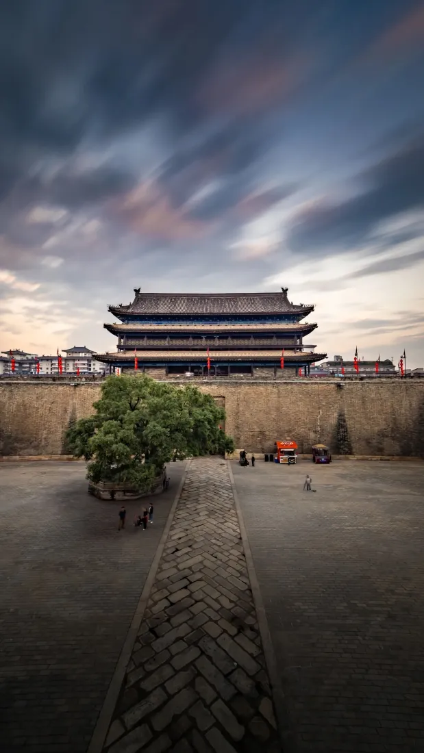 西安城楼手机壁纸｜古城背景图片 - 黄昏风景「哲风壁纸」