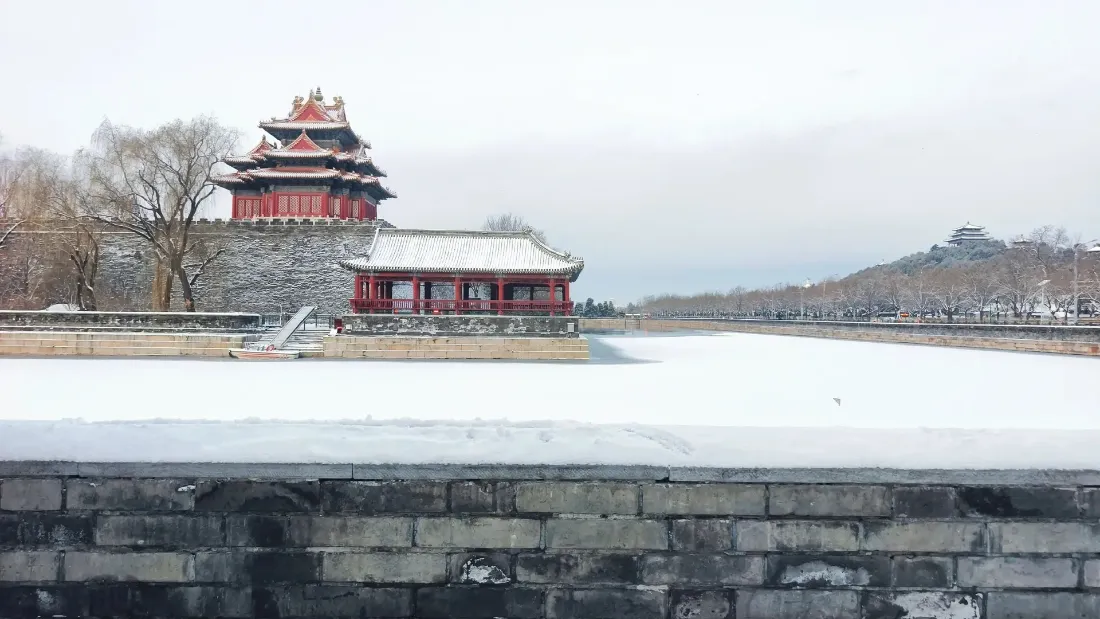 2k北京雪景壁纸｜城楼背景 - 冬季中式建筑白雪「哲风壁纸」