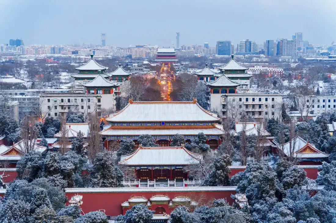 5k故宫雪景壁纸｜北京故宫背景图片 - 红墙白雪「哲风壁纸」