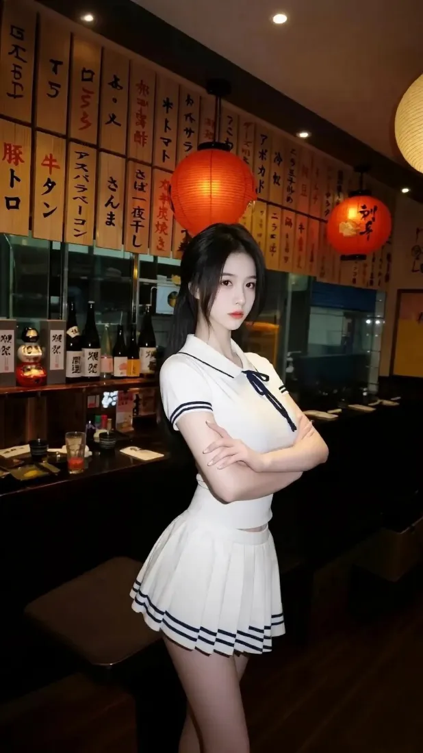 水手服美女手机壁纸｜日式居酒屋背景 - 性感「哲风壁纸」