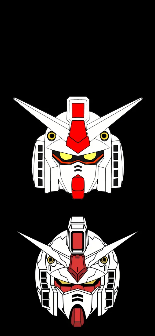 高达头部手机壁纸｜简约背景图片 - 科幻机甲「哲风壁纸」