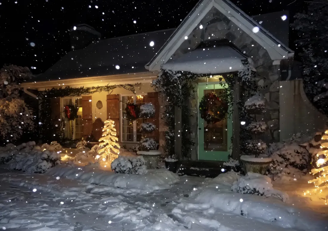 2k圣诞屋壁纸｜雪景背景图 - 圣诞节冬夜「哲风壁纸」