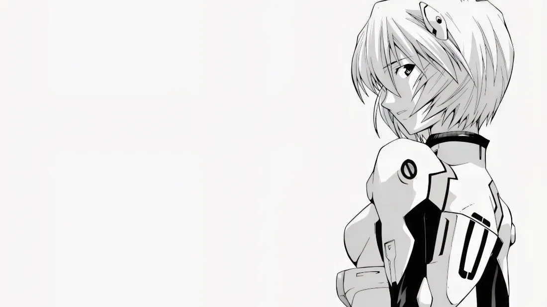 2k凌波丽壁纸｜黑白背景图片 - 新世纪福音战士「哲风壁纸」