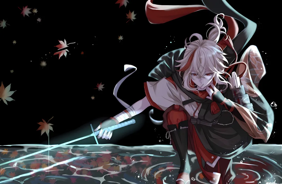 2k枫原万叶壁纸｜原神背景图片 - 枫叶剑光「哲风壁纸」