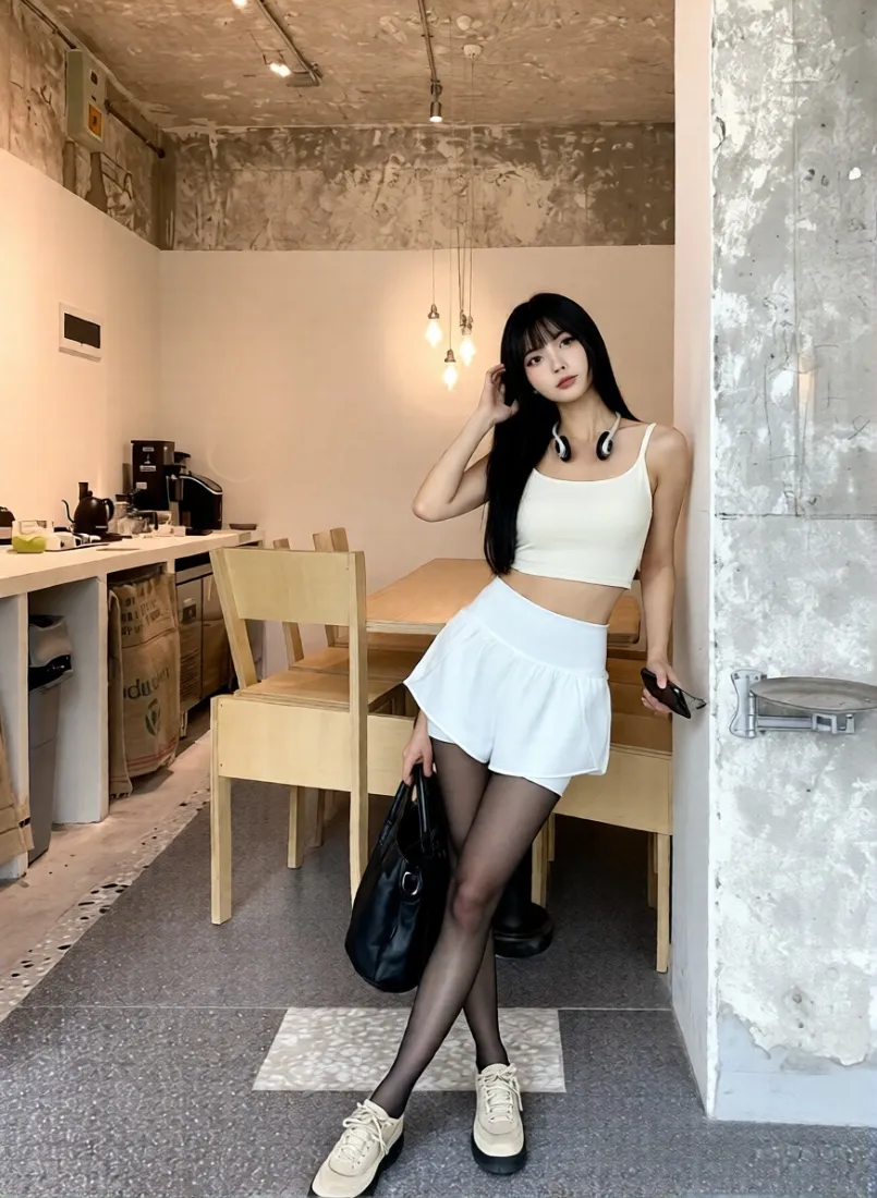 女生黑丝袜手机壁纸｜室内背景 - 时尚穿搭「哲风壁纸」