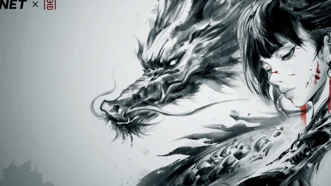 2k动漫人物水墨龙壁纸｜古风背景图片 - 红温「哲风壁纸」