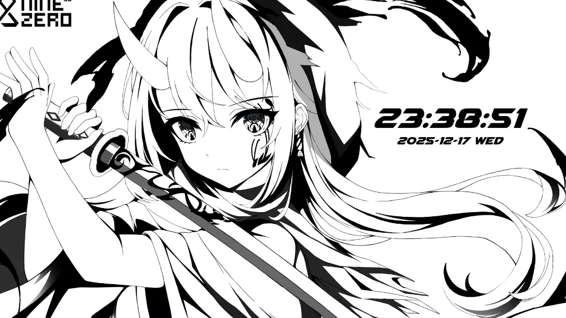 2k角娘壁纸｜黑白背景图片 - 剑与时间「哲风壁纸」