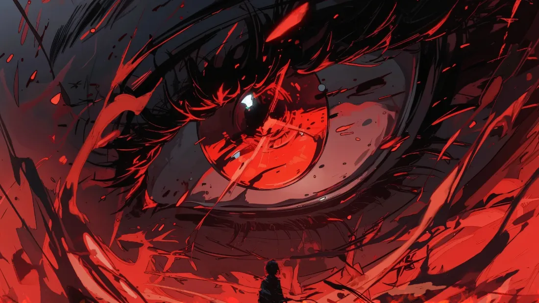 2k血色眼眸壁纸｜暗黑背景图片 - 红温「哲风壁纸」