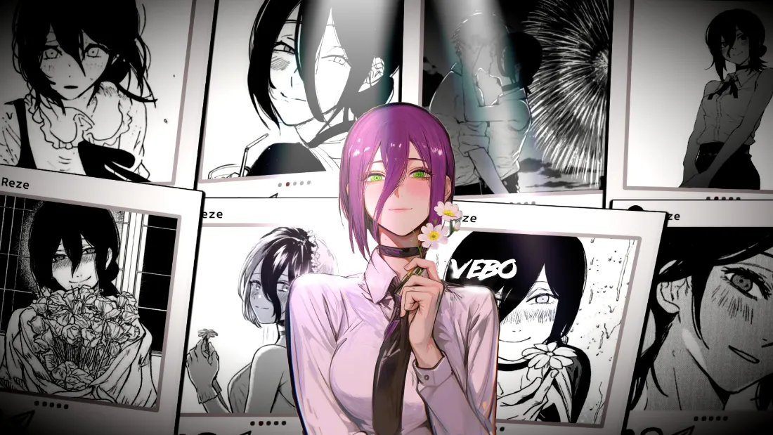 2k紫发女孩壁纸｜黑白插画背景 - 动漫二次元「哲风壁纸」