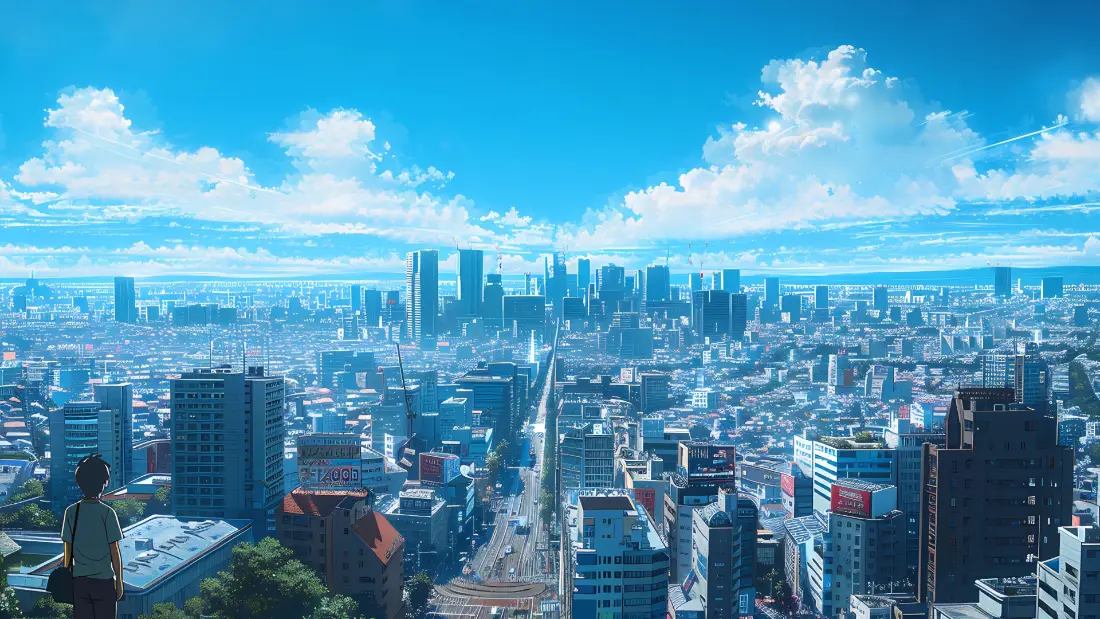 2k城市风景壁纸｜蓝天背景图片 - 都市眺望「哲风壁纸」