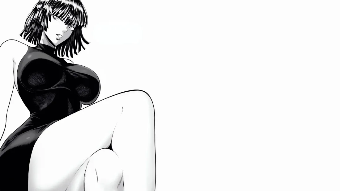 2k动漫女性壁纸｜黑白背景图片 - 黑色连衣裙「哲风壁纸」