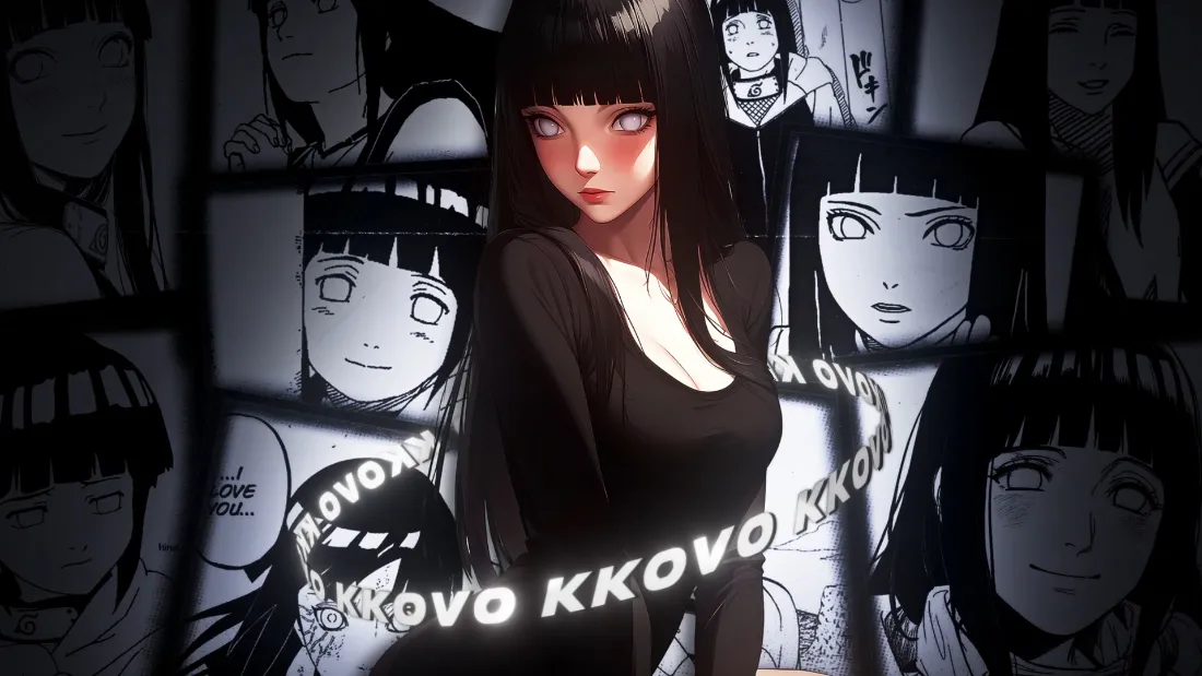 2k日向雏田壁纸｜深色背景图片 - 火影忍者「哲风壁纸」