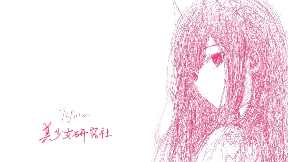 2k美少女研究社壁纸｜粉色手绘背景图片 - 动漫少女「哲风壁纸」