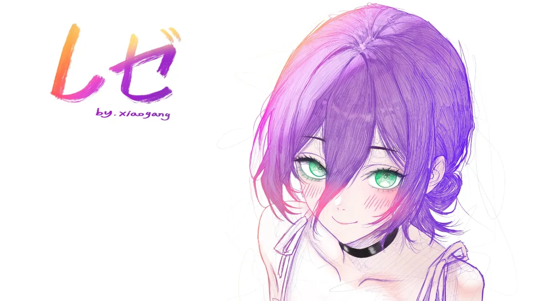 2k动漫少女壁纸｜手绘背景图 - 紫发绿眼日系「哲风壁纸」