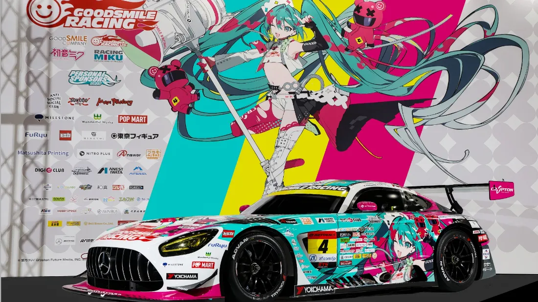 2k初音未来赛车壁纸｜二次元背景图片 - 奔驰AMG「哲风壁纸」