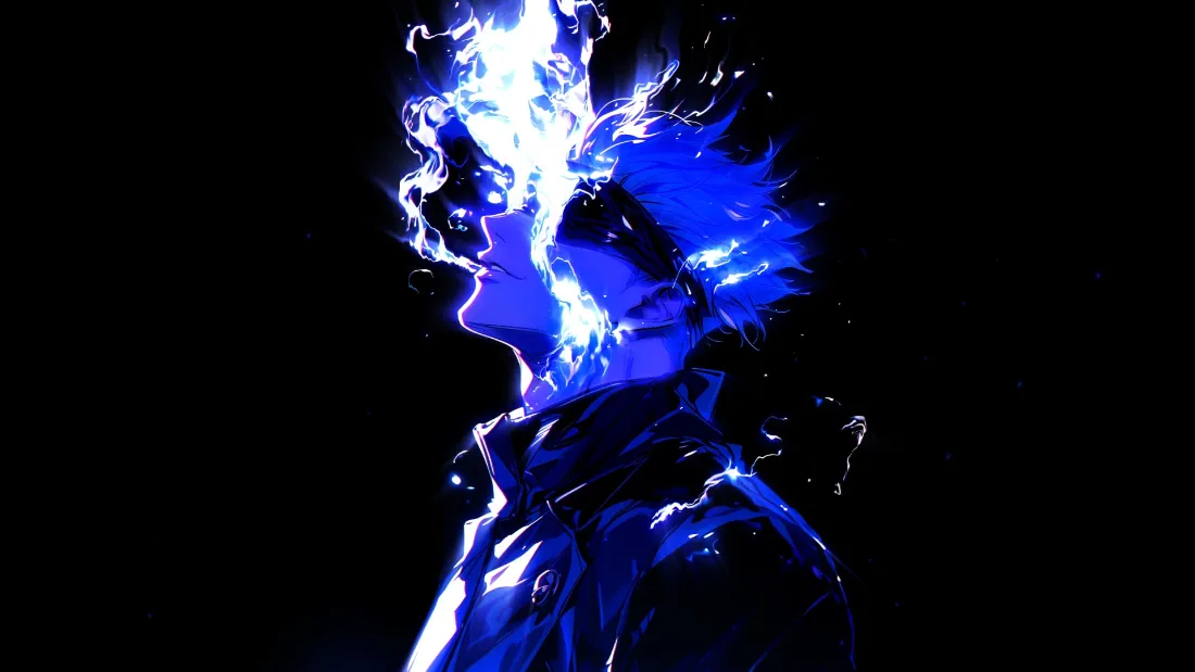 2k五条悟壁纸｜蓝焰背景图片 - 咒术回战「哲风壁纸」