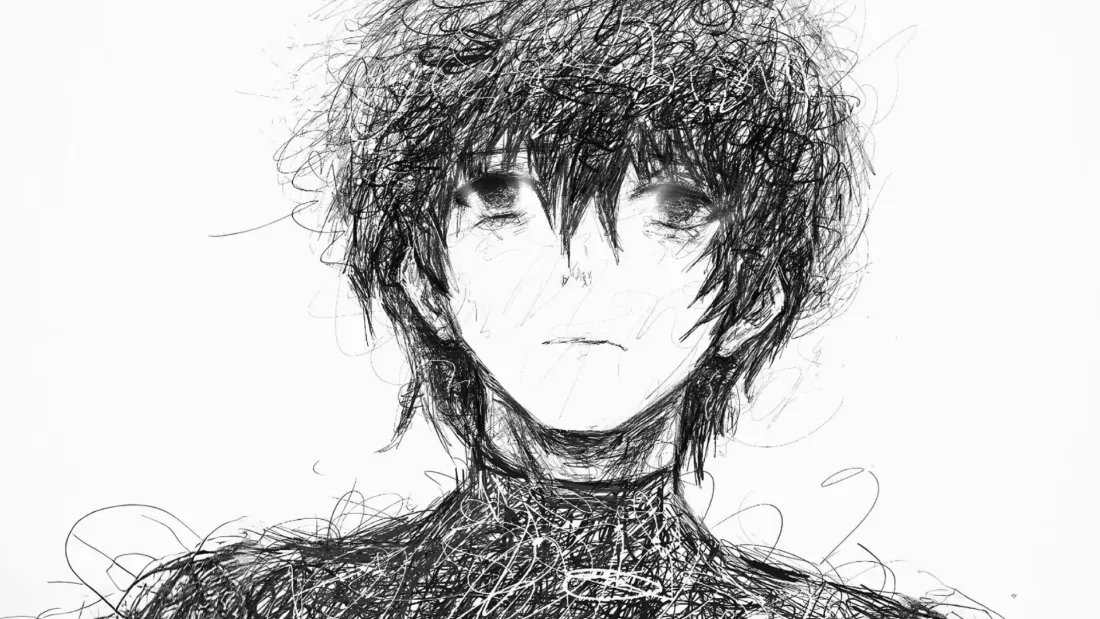 2k动漫人物素描壁纸｜黑白背景图片 - 线条艺术「哲风壁纸」