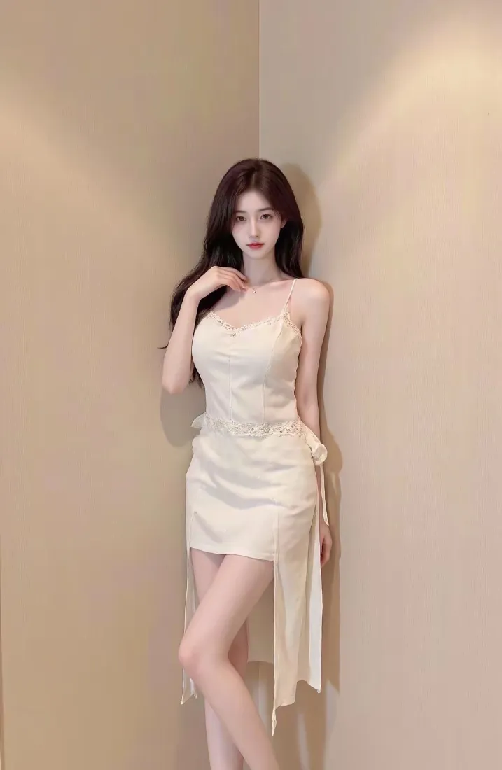 浅色裙美女手机壁纸｜室内背景图片 - 迷人气质「哲风壁纸」