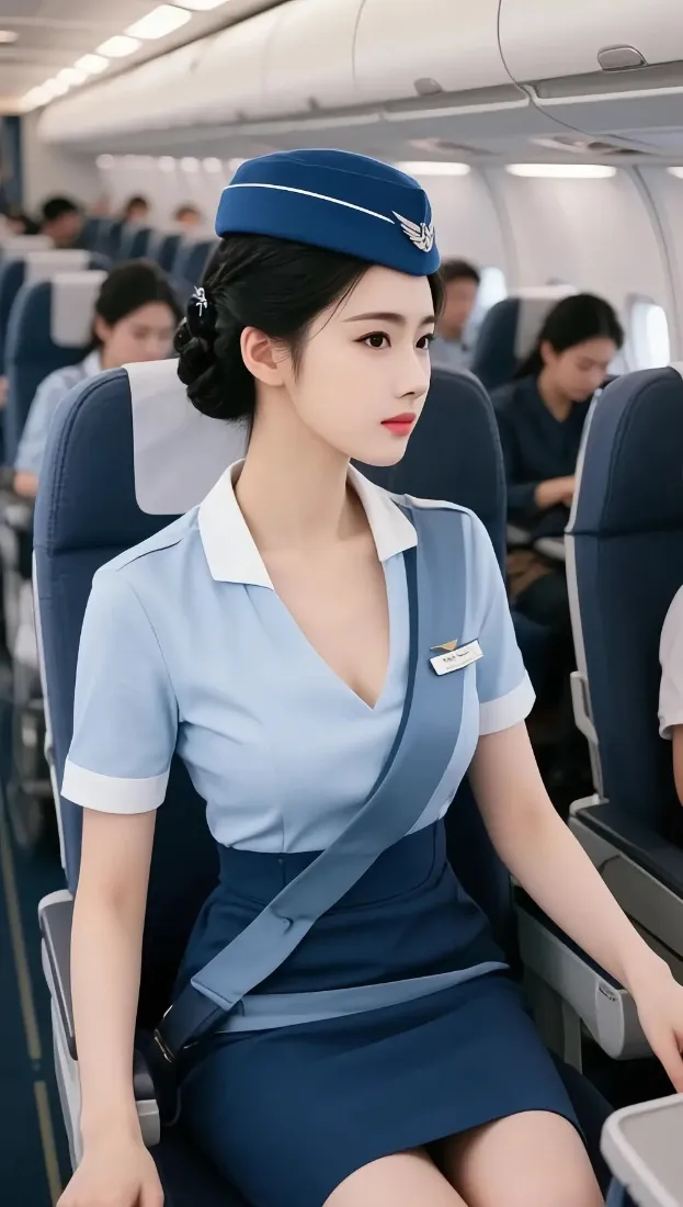 空姐手机壁纸｜飞机客舱背景图片 - 制服职业装「哲风壁纸」