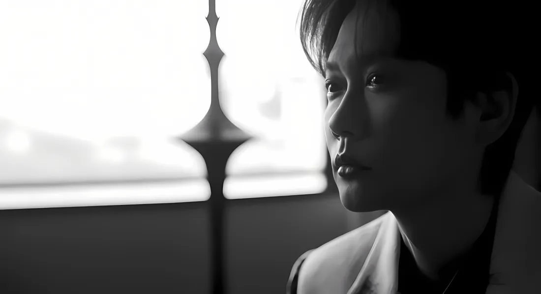 2k孟鹤堂壁纸｜灰/白背景图片 - 侧脸肖像「哲风壁纸」