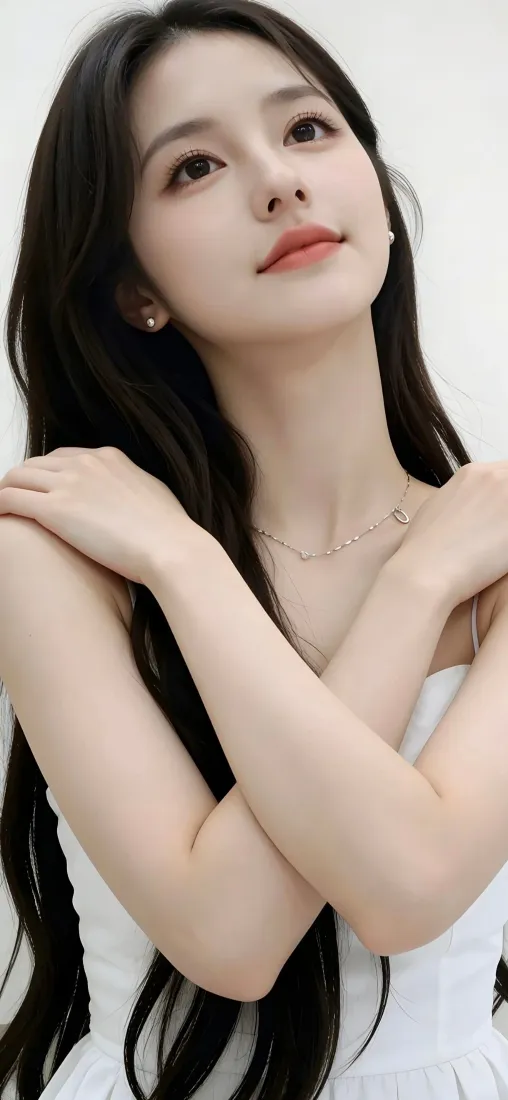 白衣美女手机壁纸｜白色背景图片 - Ios「哲风壁纸」