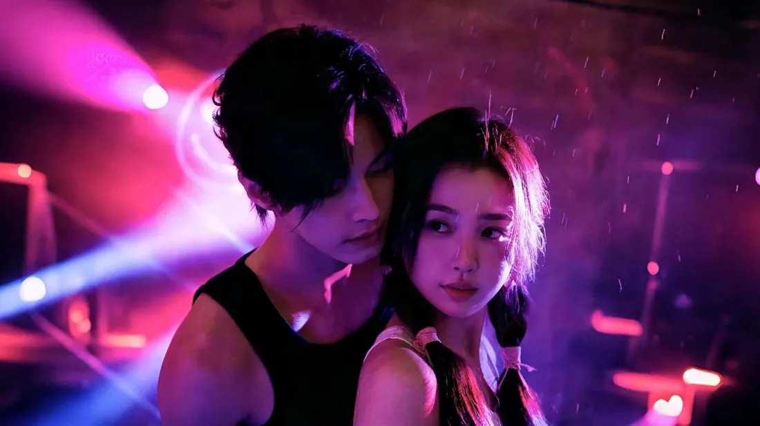 2k何与虞书欣壁纸｜粉紫背景 - 舞台灯光氛围「哲风壁纸」