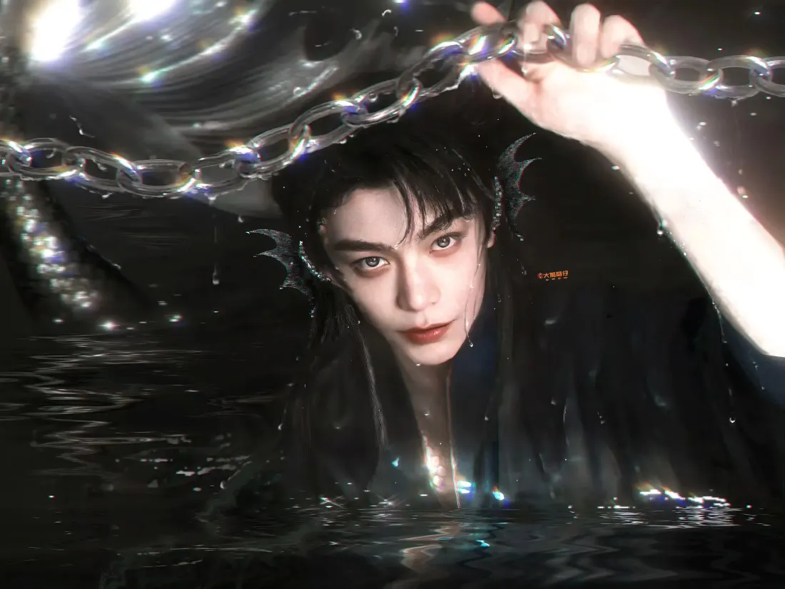 2k丁禹兮古风铁链壁纸 - 暗黑水元素「哲风壁纸」