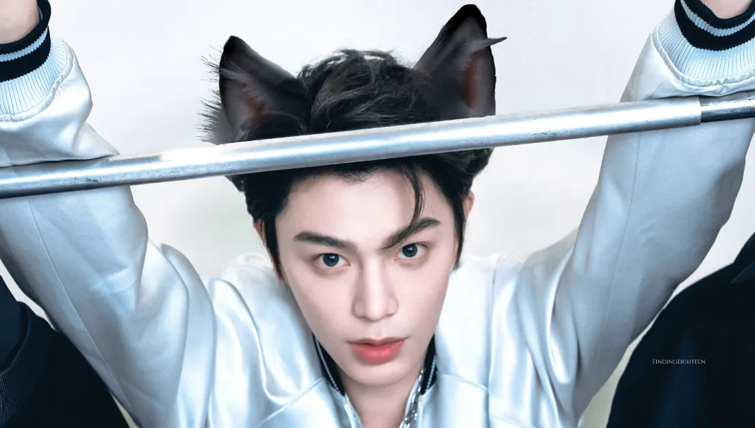 4k丁禹兮狼耳朵壁纸｜浅色外套背景 - 帅气造型「哲风壁纸」