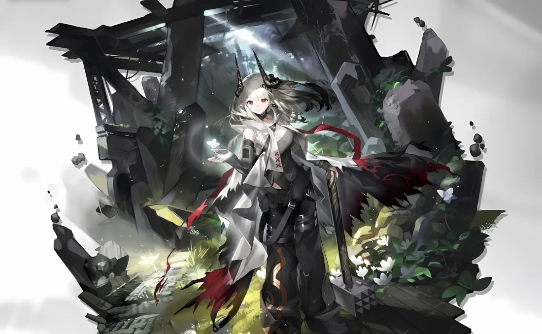 2k泥岩壁纸｜明日方舟背景图片 - 废墟战斗场景「哲风壁纸」