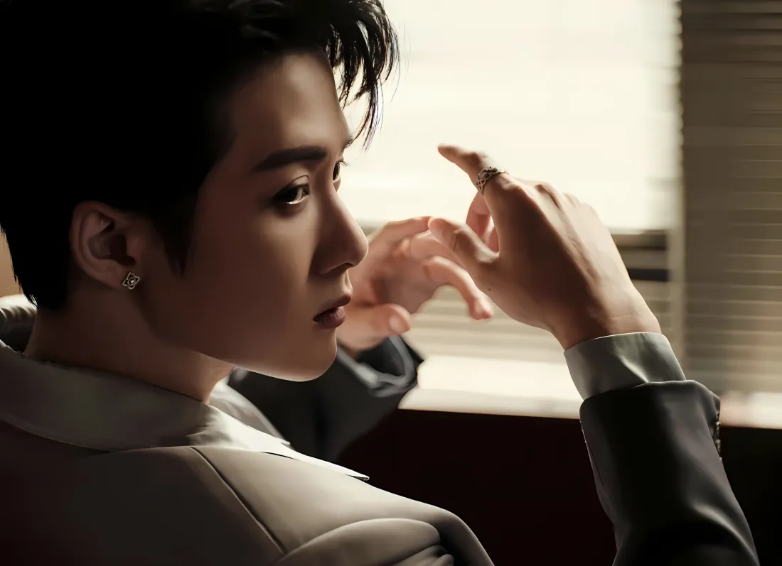 2k檀健次侧颜壁纸｜西装室内背景 - 光影写真「哲风壁纸」