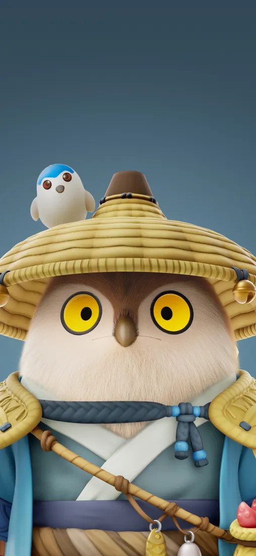 猛兽派对手机壁纸｜猫头鹰角色背景图 - 萌系和风「哲风壁纸」