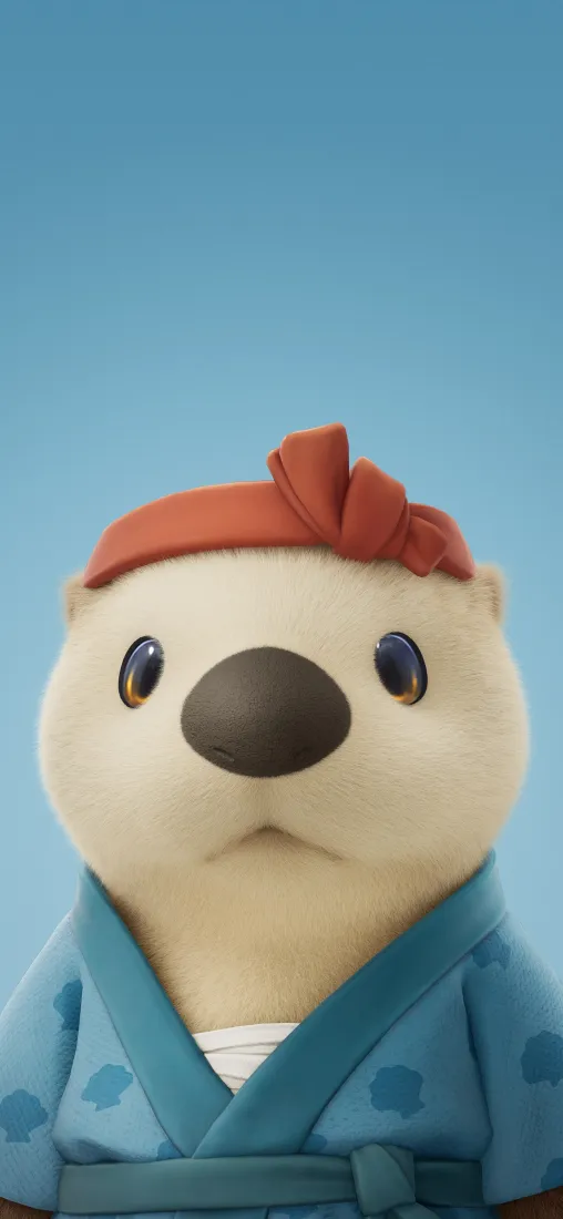 猛兽派对手机壁纸｜偏蓝背景图片 - 卡通海獭「哲风壁纸」