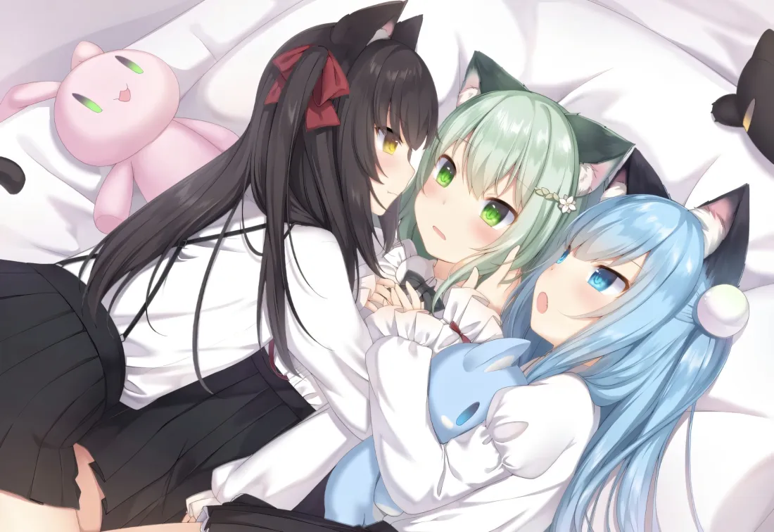 2k猫羽雫壁纸｜猫娘背景图片 - 萌系猫耳少女「哲风壁纸」