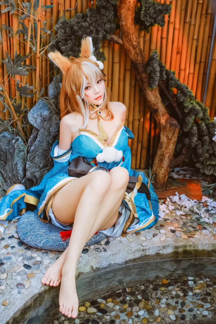 原神cos手机壁纸｜日式庭院背景图片 - 兽耳角色「哲风壁纸」