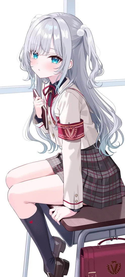 永雏塔菲手机壁纸｜校园背景 - jk制服少女「哲风壁纸」