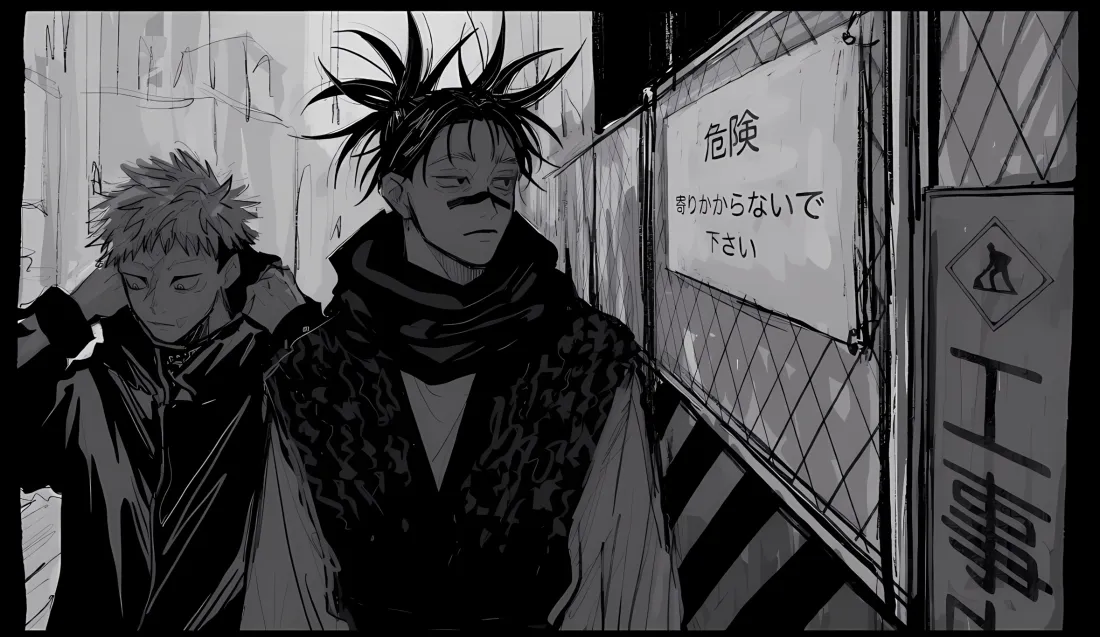 2k咒术回战壁纸｜虎杖悠仁背景图片 - 黑白「哲风壁纸」