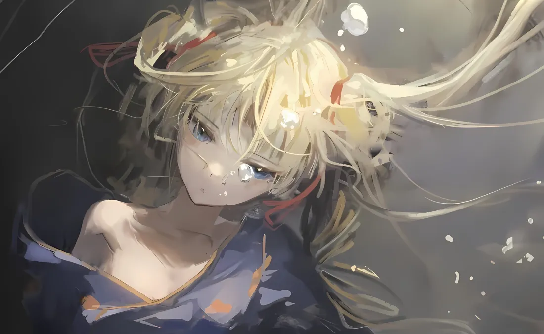 2k明日香壁纸｜水下背景图片 - 金发双马尾「哲风壁纸」